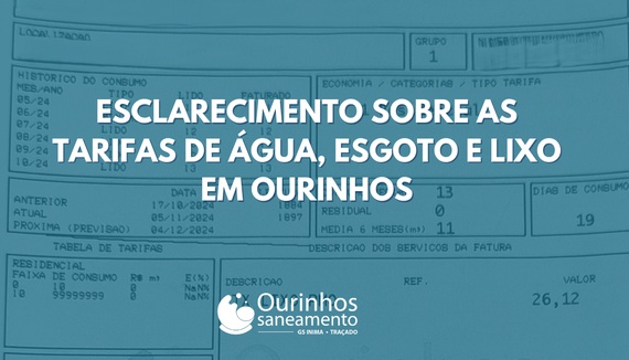 Esclarecimentos importantes sobre as tarifas de água, esgoto e lixo em Ourinhos