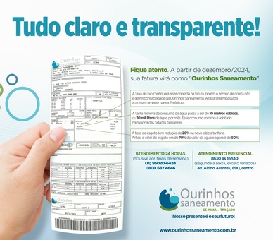 Fique atento: fatura da Ourinhos Saneamento já está sendo entregue